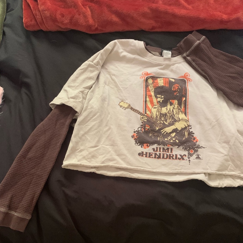 jimi hendrix cropped long sleeve